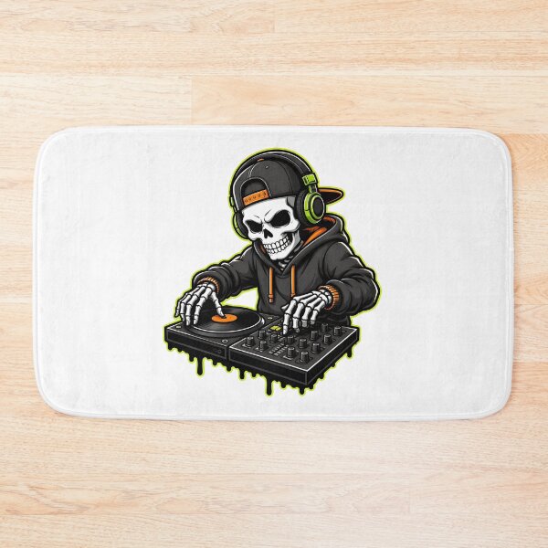 Item preview, Skeleton Playing DJ Headphones Cap Art designed and sold by Dmo3HarkoArt.
