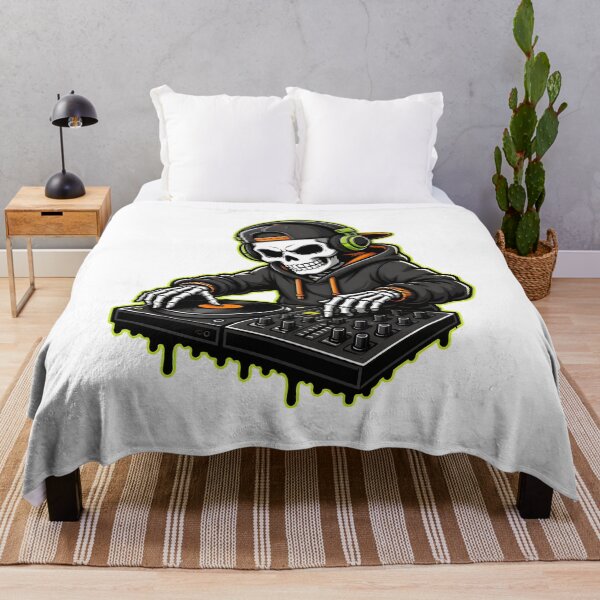 Item preview, Skeleton Playing DJ Headphones Cap Art designed and sold by Dmo3HarkoArt.