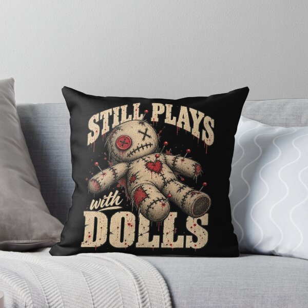 Item preview, Still Plays With Dolls - Dark Humor Voodoo Doll Horror designed and sold by BumbleBloom7.