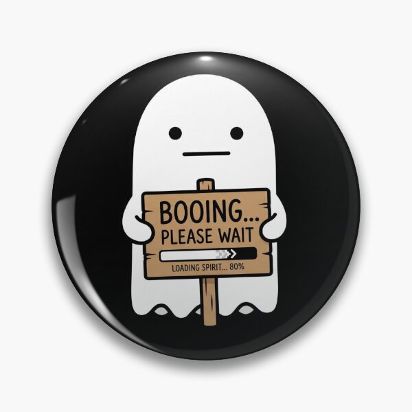 Item preview, Booing Please Wait Funny Loading Ghost designed and sold by BeaBuzz.