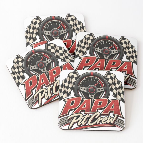 Item preview, Papa Pit Crew Racing Dad Steering Wheel Checkered Flag designed and sold by OUICHA.