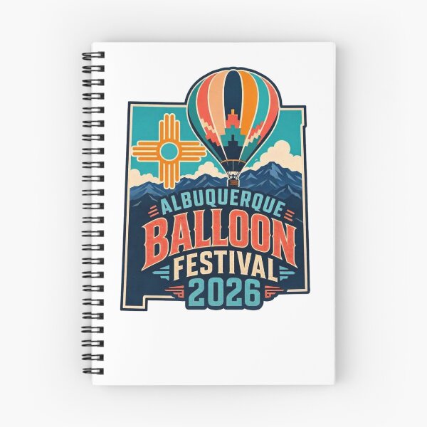 Item preview, Albuquerque 2026 Retro Hot Air Balloon Desert Art designed and sold by dschiffer12.