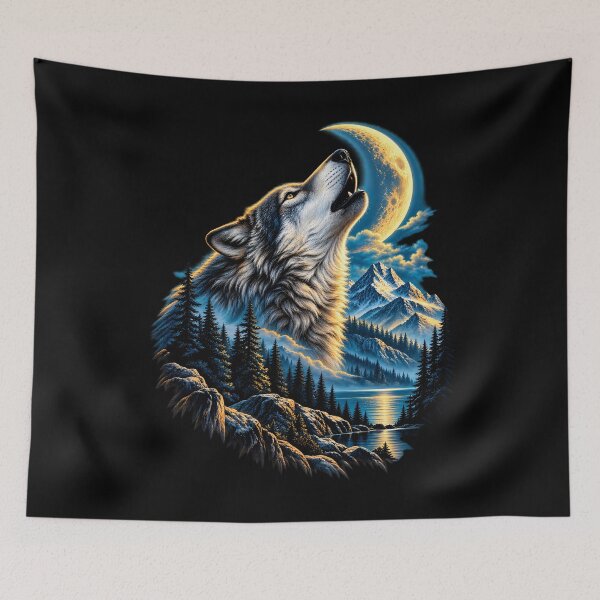 Item preview, Wolf Moon Mountain Wilderness designed and sold by RkskArt.