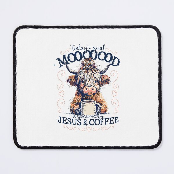 Item preview, Today's Good Moooood Christian Cow Jesus Coffee designed and sold by ImeldaSparks.