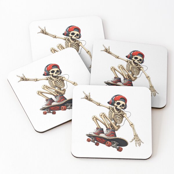 Item preview, Skeleton Skateboarding Headphones Cap Art designed and sold by Dmo3HarkoArt.