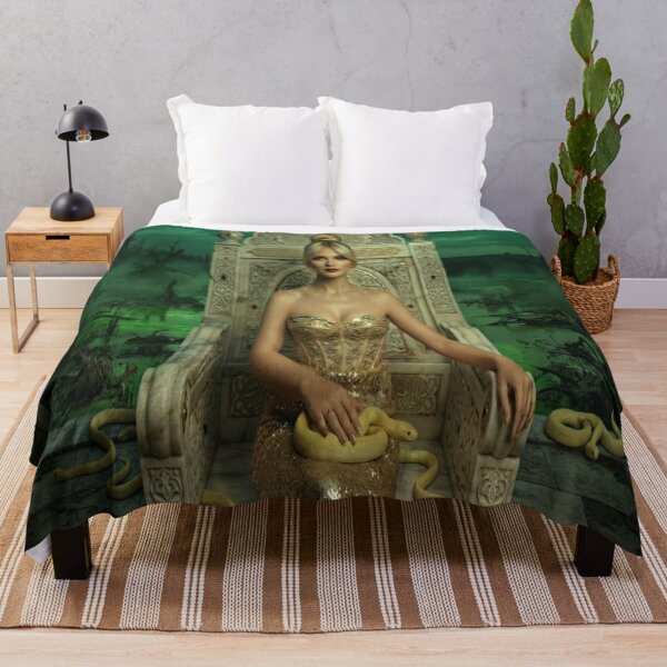 Item preview, Gothic Medusa Queen in Swamp Throne Fantasy Art designed and sold by AfresStudio.
