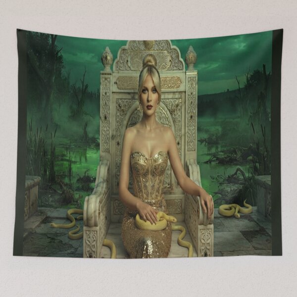 Item preview, Gothic Medusa Queen in Swamp Throne Fantasy Art designed and sold by AfresStudio.