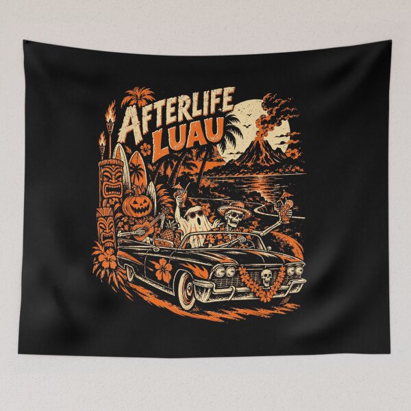 Item preview, Retro-Tiki-Halloween-Spooky-Tropical-Night-Vintage-Horror designed and sold by LittleNhutton.