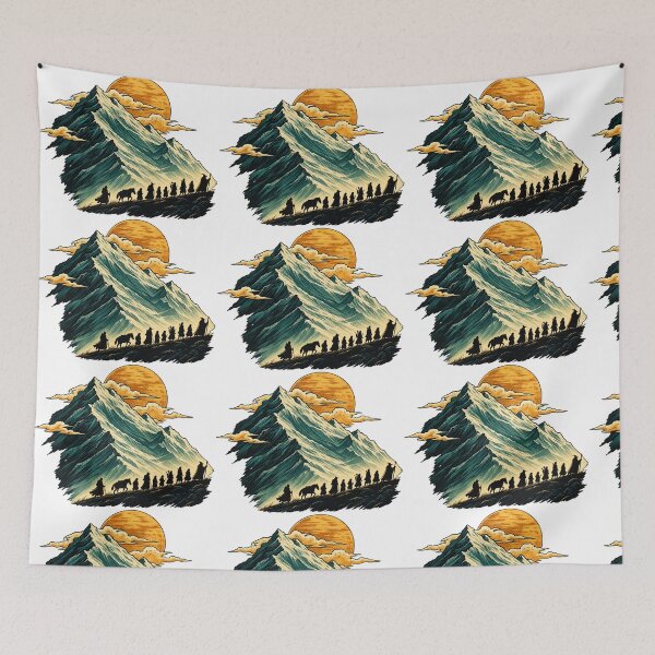 Item preview, The Fellowship Journey Minimalist Lord of the Rings Design designed and sold by CreativeNest Prints.