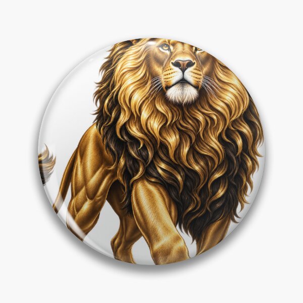 Item preview, Majestic Golden Lion Walking with Powerful Royal Mane designed and sold by Nexiralk.