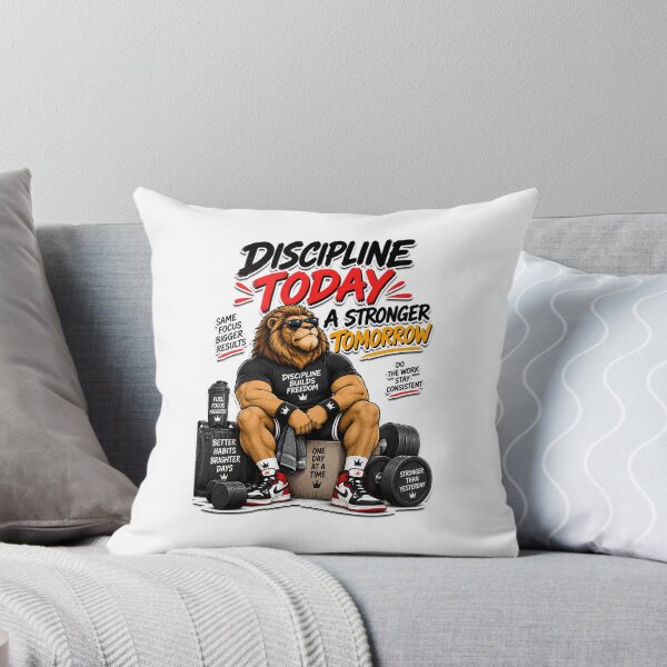 Item preview, Discipline Today Stronger Tomorrow Funny Lion Gym Motivation Fitness Design designed and sold by BDLuck2021.