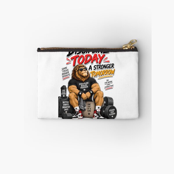 Item preview, Discipline Today Stronger Tomorrow Funny Lion Gym Motivation Fitness Design designed and sold by BDLuck2021.