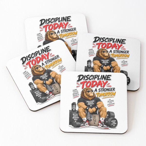 Item preview, Discipline Today Stronger Tomorrow Funny Lion Gym Motivation Fitness Design designed and sold by BDLuck2021.