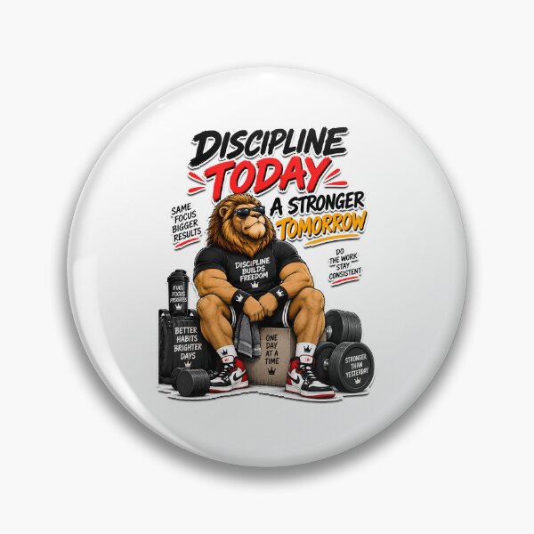 Item preview, Discipline Today Stronger Tomorrow Funny Lion Gym Motivation Fitness Design designed and sold by BDLuck2021.