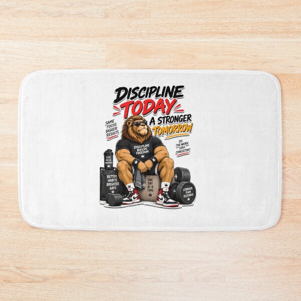 Item preview, Discipline Today Stronger Tomorrow Funny Lion Gym Motivation Fitness Design designed and sold by BDLuck2021.