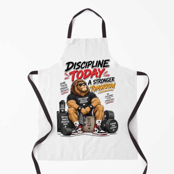 Item preview, Discipline Today Stronger Tomorrow Funny Lion Gym Motivation Fitness Design designed and sold by BDLuck2021.