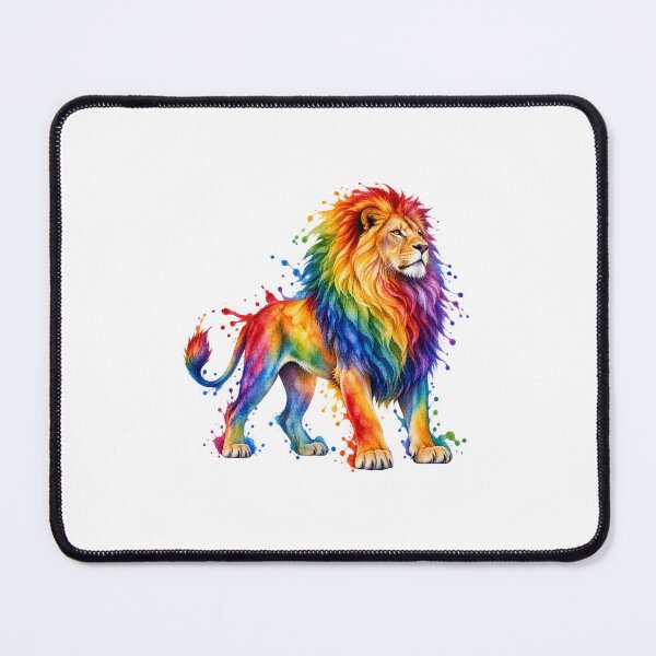 Item preview, Majestic Rainbow Lion with Vibrant Watercolor Splash designed and sold by Nexiralk.