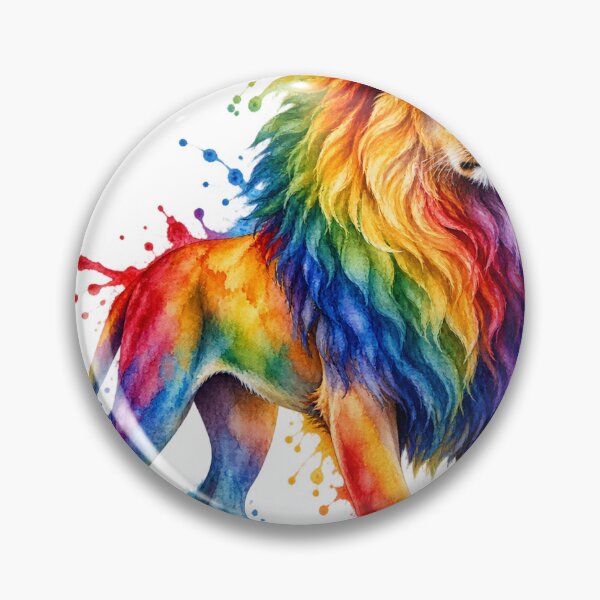 Item preview, Majestic Rainbow Lion with Vibrant Watercolor Splash designed and sold by Nexiralk.