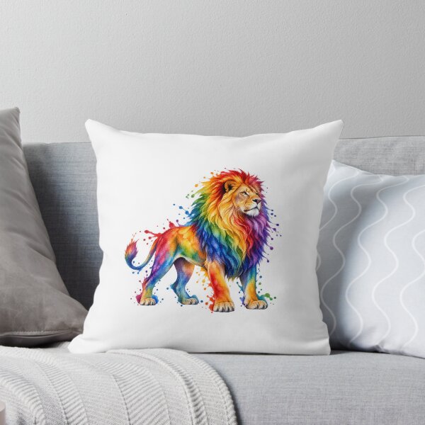 Item preview, Majestic Rainbow Lion with Vibrant Watercolor Splash designed and sold by Nexiralk.