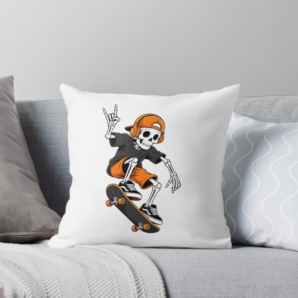Item preview, Skeleton Skateboarding Headphones Orange Cap Art designed and sold by Dmo3HarkoArt.