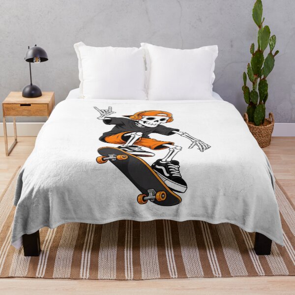 Item preview, Skeleton Skateboarding Headphones Orange Cap Art designed and sold by Dmo3HarkoArt.