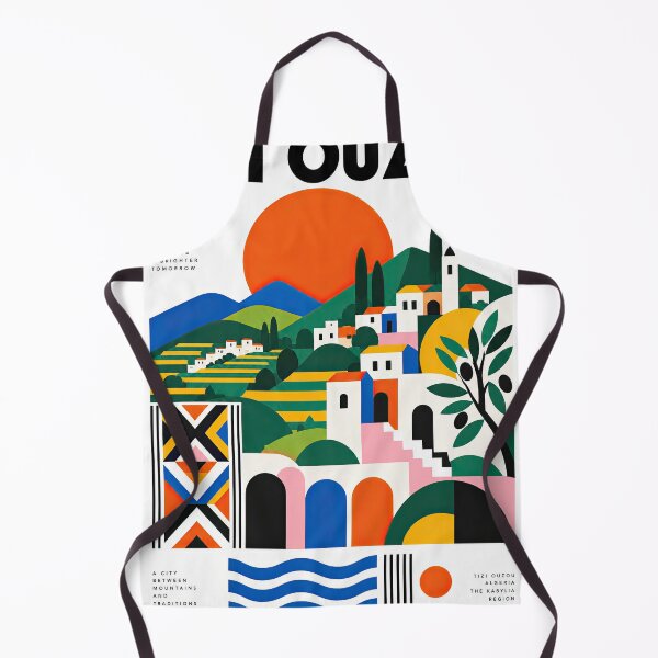 Aperçu de l'œuvre Colorful illustrated travel poster depicting Tizi Ouzou, Algeria créée et vendue par ckybe.