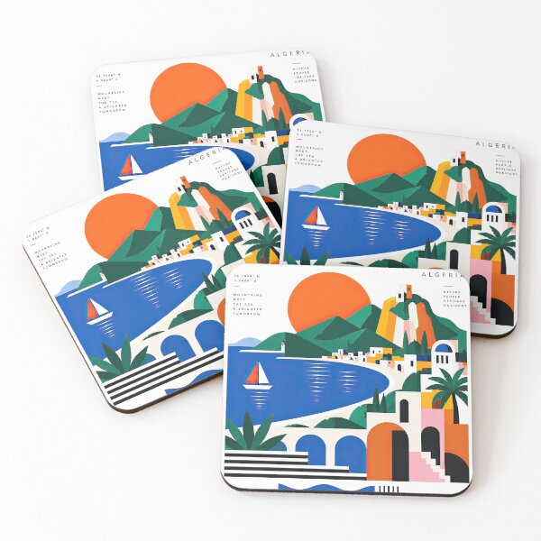 Item preview, Stylized travel poster of Bejaia, Algeria featuring a designed and sold by ckybe.