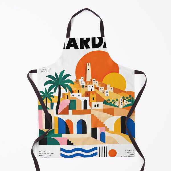 Aperçu de l'œuvre Stylized poster illustration of Ghardaia, Algeria, featuring des créée et vendue par ckybe.