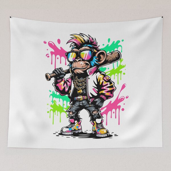 Item preview, Monkey Baseball Drip Funny Animal Party Sport Street Art Comfort Colors Adult  designed and sold by AshtonNielse.
