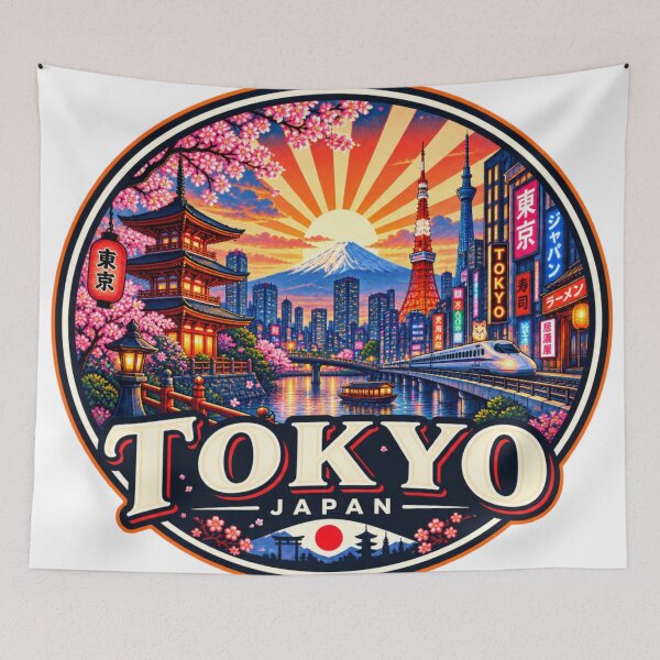 Item preview, Tokyo Japan Vintage Travel Poster designed and sold by timiparkerart.