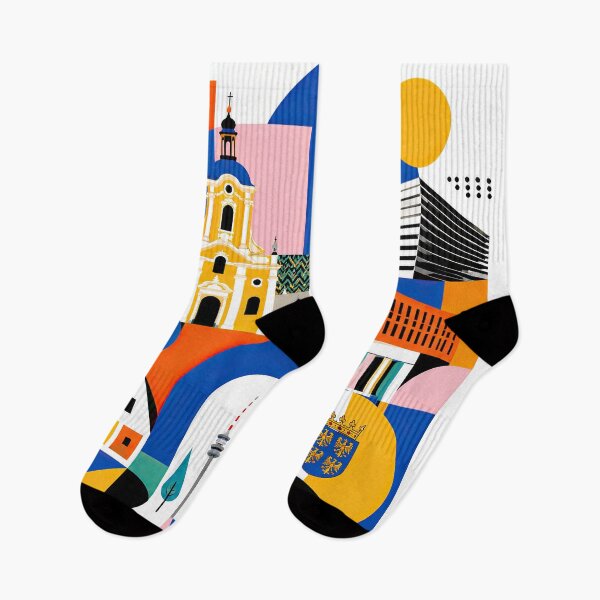 Item preview, Colorful geometric poster illustrating St. Plten, Austria, with designed and sold by ckybe.