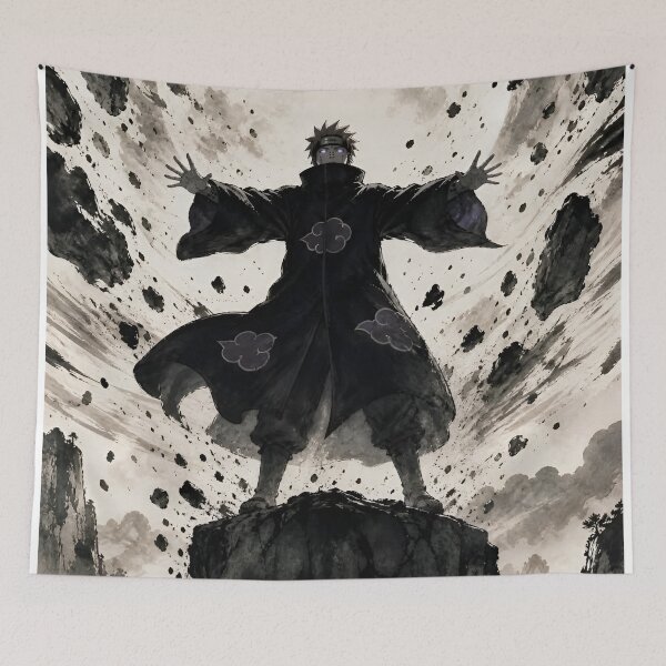 Item preview, Moonlit Shadow Warrior – Dark Japanese Ink Wash Fantasy Art designed and sold by Dyan4.