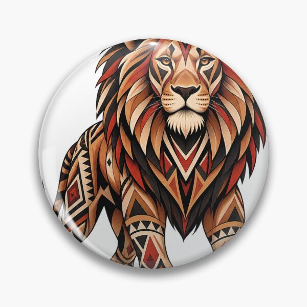 Item preview, Majestic Tribal Geometric Lion with Bold Aztec Patterns designed and sold by Nexiralk.