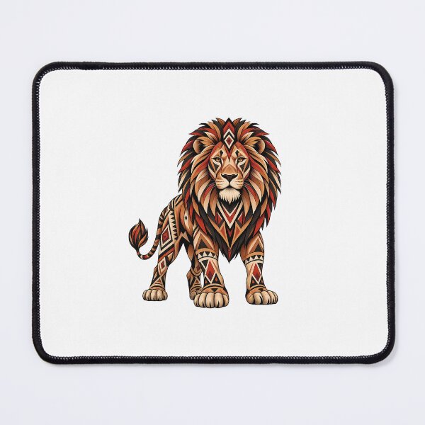 Item preview, Majestic Tribal Geometric Lion with Bold Aztec Patterns designed and sold by Nexiralk.