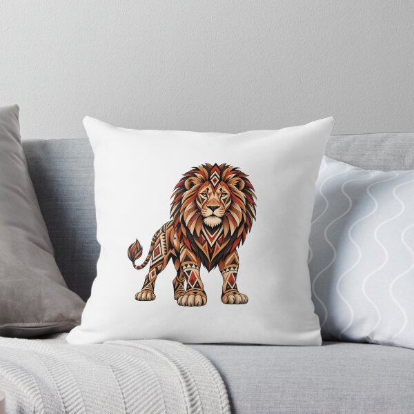 Item preview, Majestic Tribal Geometric Lion with Bold Aztec Patterns designed and sold by Nexiralk.