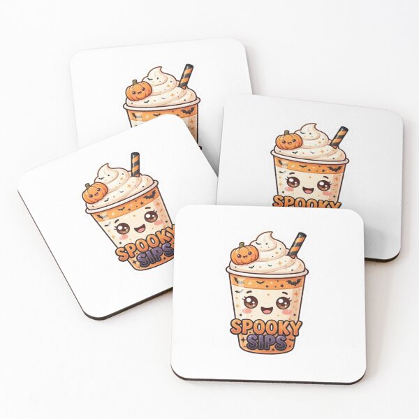 Item preview, Kawaii Spooky Sips Halloween Coffee Cup Sticker designed and sold by lailakhalaf.