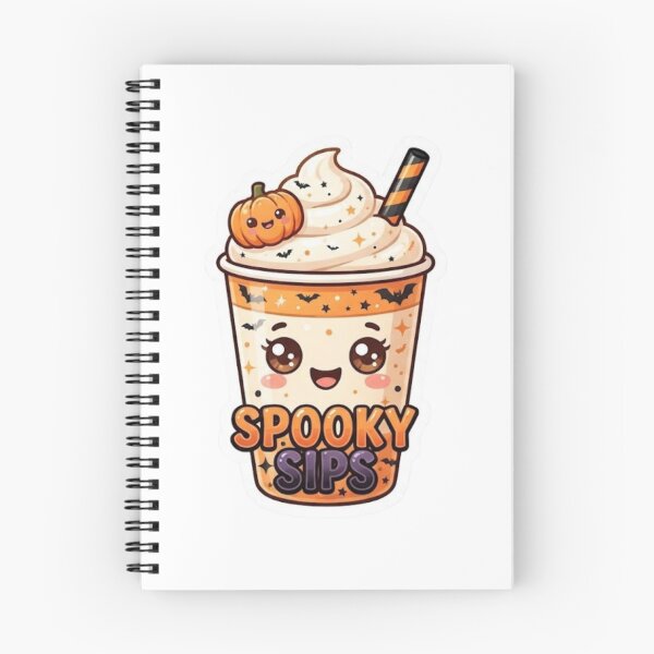 Item preview, Kawaii Spooky Sips Halloween Coffee Cup Sticker designed and sold by lailakhalaf.