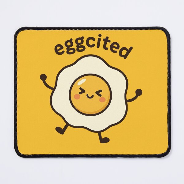 Item preview, Eggcited | Cute Fried Egg Kawaii Character | Funny Breakfast Food Pun designed and sold by Eathusiast.