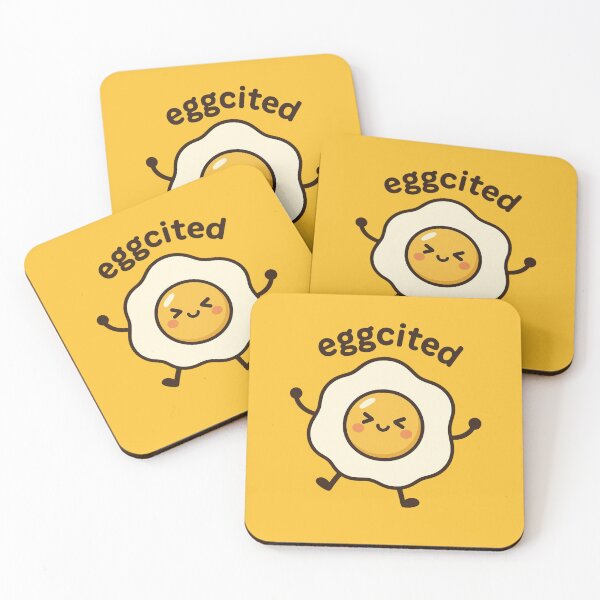 Item preview, Eggcited | Cute Fried Egg Kawaii Character | Funny Breakfast Food Pun designed and sold by Eathusiast.