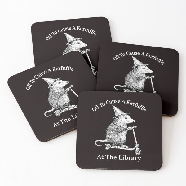 Item preview, Off to Cause a Kerfuffle at the Library Opossum designed and sold by ImeldaSparks.
