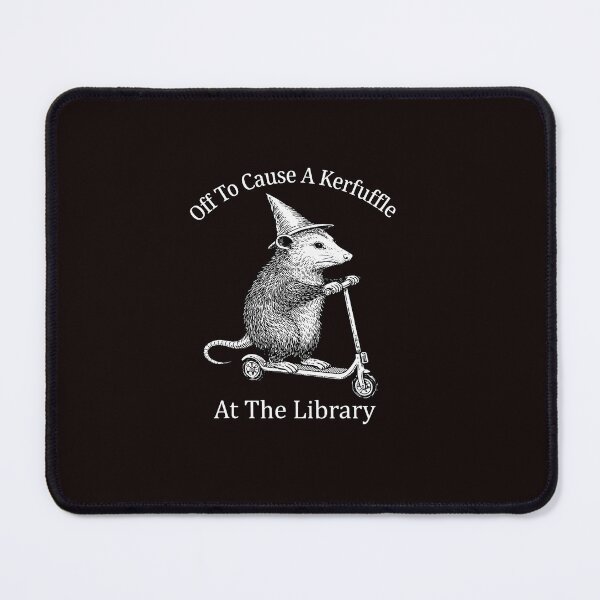 Item preview, Off to Cause a Kerfuffle at the Library Opossum designed and sold by ImeldaSparks.