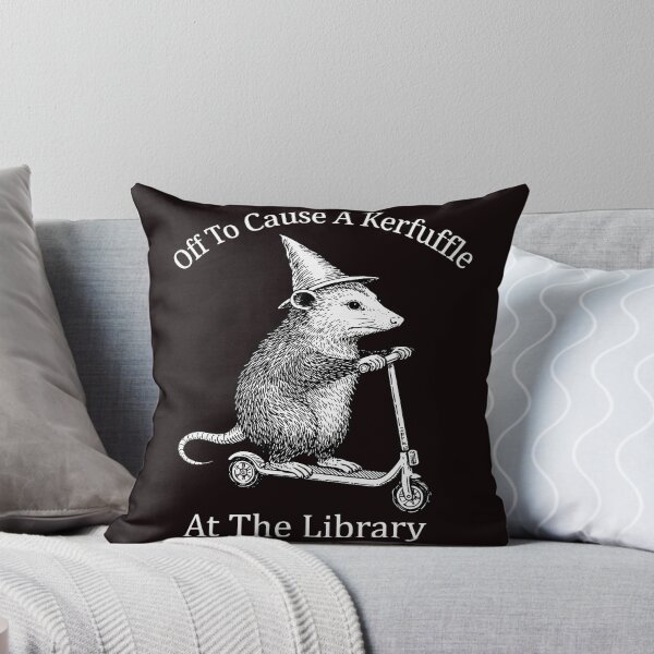 Item preview, Off to Cause a Kerfuffle at the Library Opossum designed and sold by ImeldaSparks.