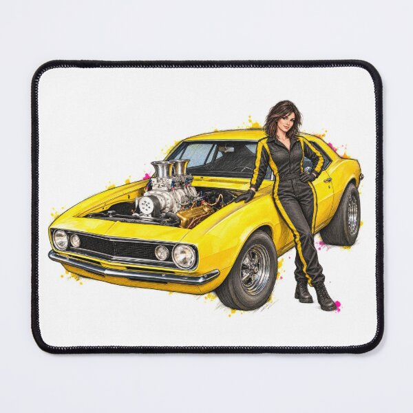 Item preview, Yellow Thunder — Supercharged Muscle Car Sketch designed and sold by Russell Thorne.