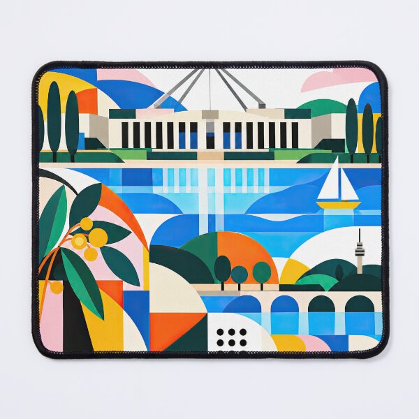 Item preview, Colorful geometric Canberra Australia travel poster featuring Pa designed and sold by ckybe.