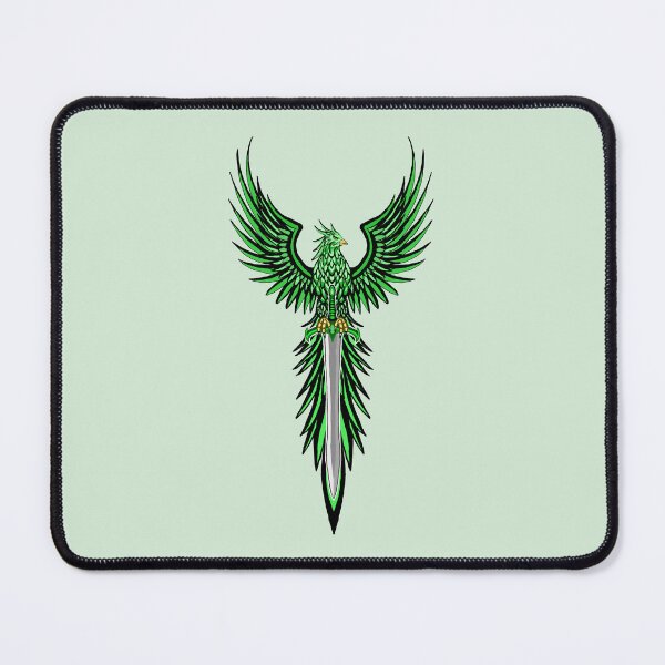 Item preview, Majestic Green Phoenix with Fantasy Knight Sword Crest designed and sold by URSM.