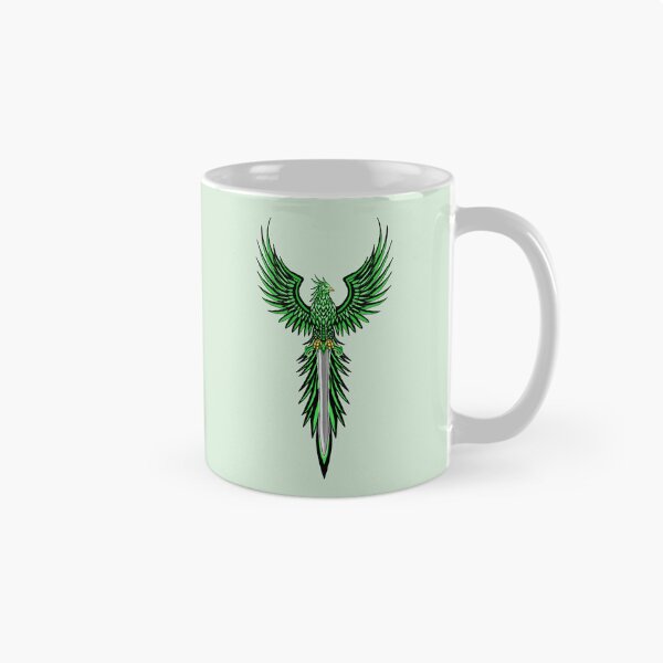 Item preview, Majestic Green Phoenix with Fantasy Knight Sword Crest designed and sold by URSM.