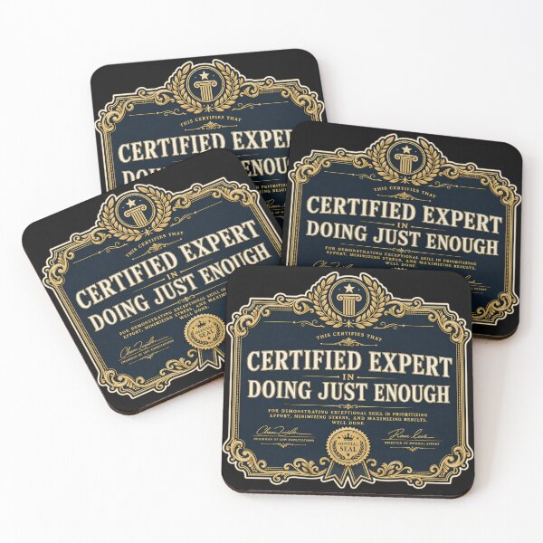 Item preview, Certified Expert In Doing Just Enough Shirt, Funny Office T-Shirt, Sarcastic Coworker Tee, Funny Work Gift Shirt, Fake Diploma Graphic designed and sold by TshirtsLabs.