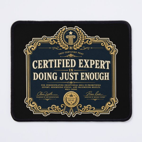 Item preview, Certified Expert In Doing Just Enough Shirt, Funny Office T-Shirt, Sarcastic Coworker Tee, Funny Work Gift Shirt, Fake Diploma Graphic designed and sold by TshirtsLabs.