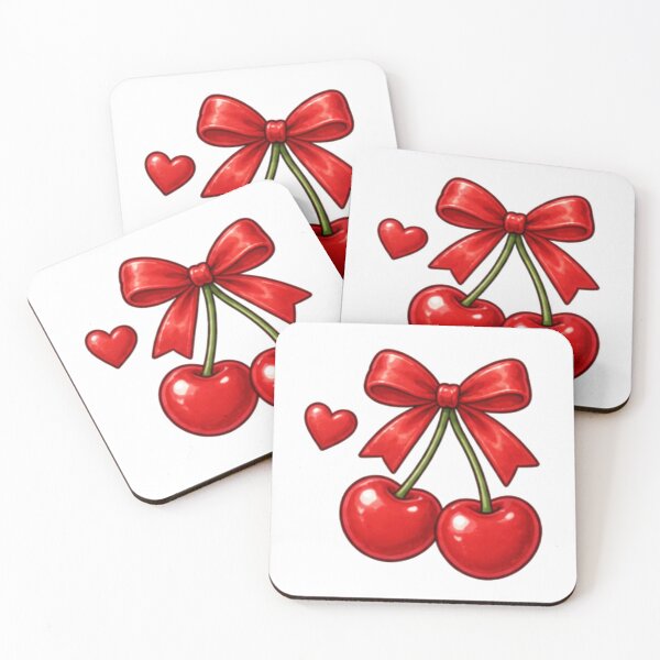Item preview, Cute Cherry Bow – Red Cherry Kawaii Design designed and sold by Kiralemon.