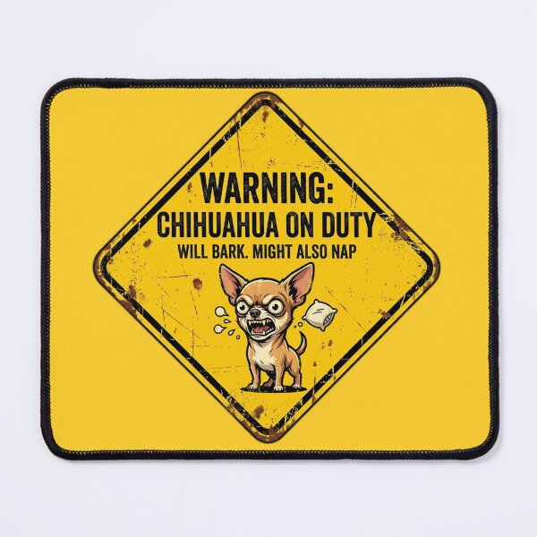 Item preview, Warning Chihuahua On Duty designed and sold by FurRealStudioCo.